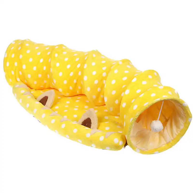 Ortilerri Pet Tunnel Cat Beds House and Sleep with Ball Cat Play Tunnel