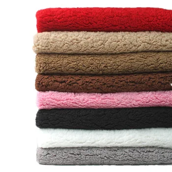 Super-soft Sherpa Fleece Fabric Polyester Lamb Cashmere Plush Fabric Faux Wool Lining Cloth Dolls Stuffed toys Warm Textile