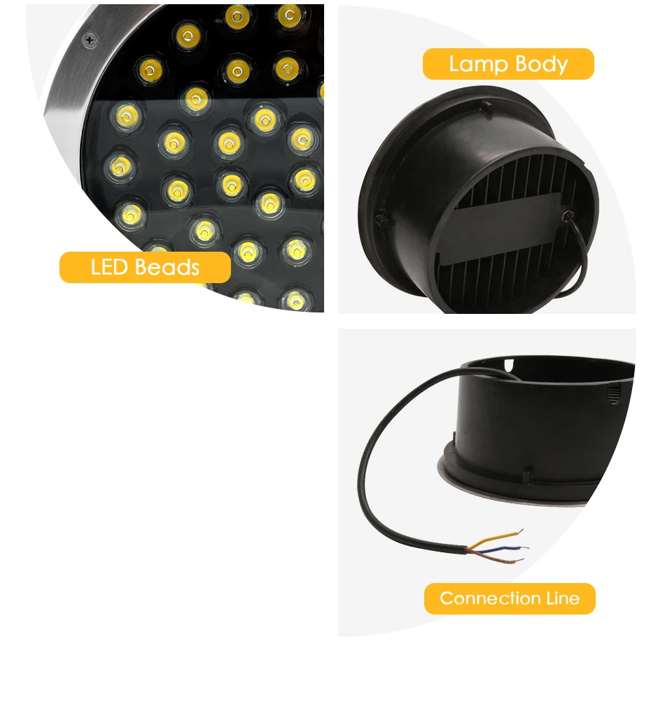 Светодиодный светильник IP68, водонепроницаемый точечный светильник, 85-265 в, напольный светильник, напольный светильник для сада, квадратная дорожка