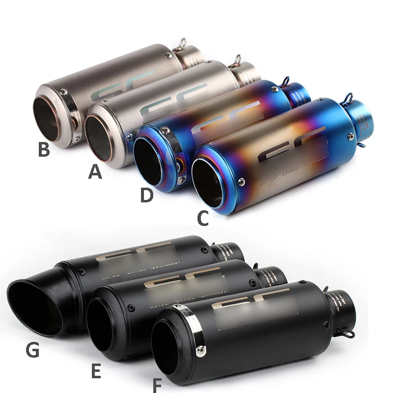 

38-51mm Universal Motorcycle Exhaust System Baffler Tip Pipe Exhaust Pipe For CBR300R CBR500R ZX10R ZX6R Z1000 Z800 Z900