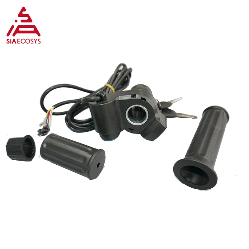 

Half twist electric bike ebike throttle with voltage display and ignition