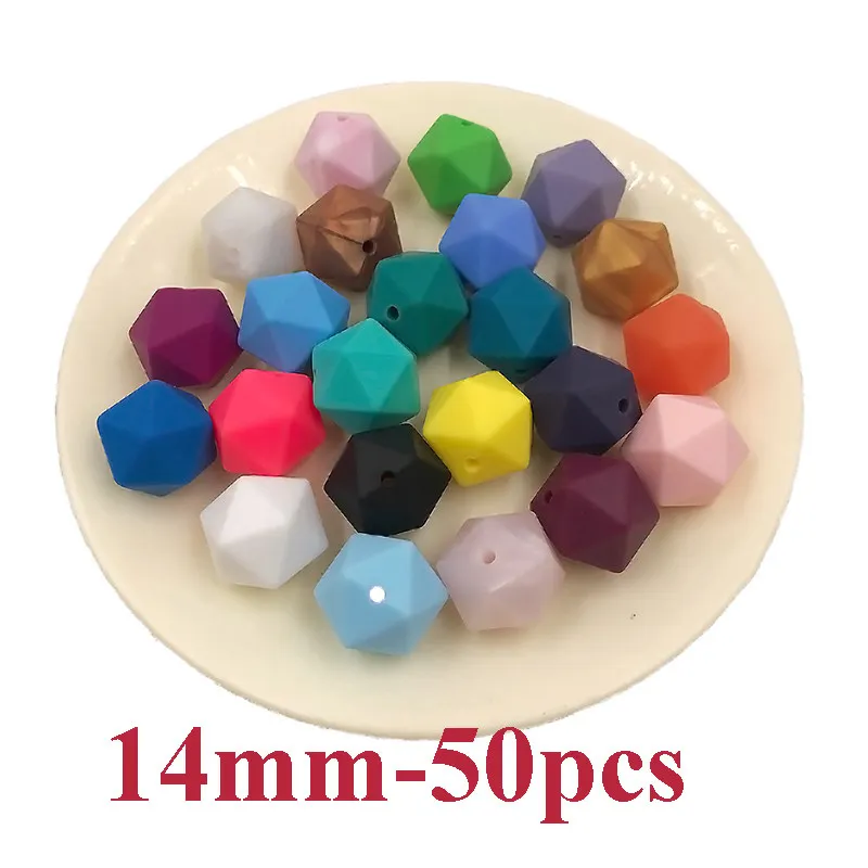 Новейшие пищевые силиконовые бусины шестигранный мраморный узор силиконовые бусины-прорезыватели Детские Бусы для прорезывания зубов DIY силиконовые бусины - Цвет: 14mm polyhedron