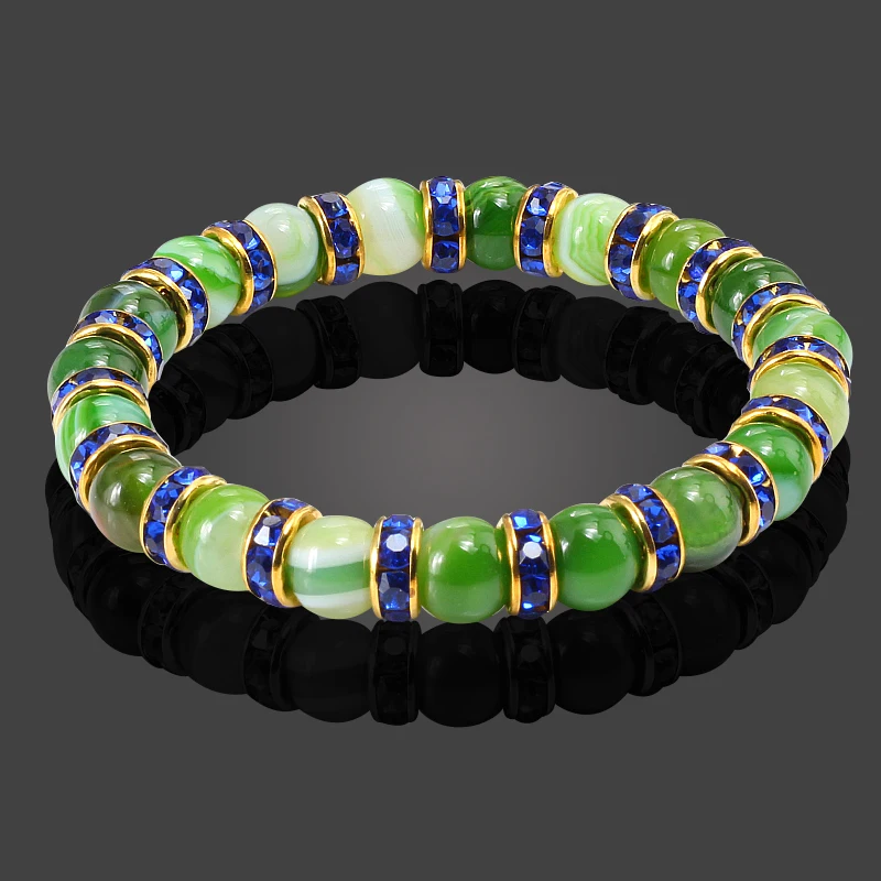 High Quality Natural Stone Round Beads Bracelets Bangles Crystal Jewelry Strand Bracelets - Image 3