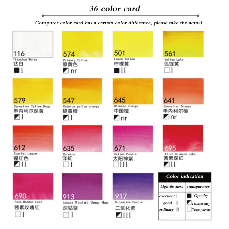 Conjunto de Arte Sennelier Aquarela Faculdade Pigmento 21ml Tintas Artesanato Suprimentos 36 Cor 6 Sennelier 36 cor aquarela faculdade aquarela pigmento