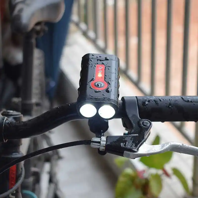 WasaFire водонепроницаемый 2* T6 светодиодный велосипедный передний светильник s велосипедный налобный фонарь USB Перезаряжаемый велосипедный светильник 5 режимов светодиодный велосипедный светильник s