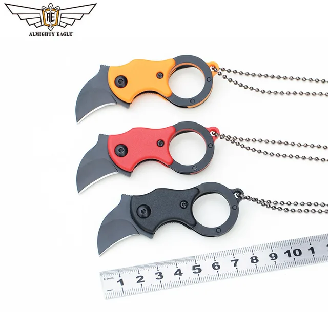 US $4.68 ALMIGHTY EAGLE EDC tool Mini knife Portable folding knife Sharp cutter Necklace Outdoor Camping Hik