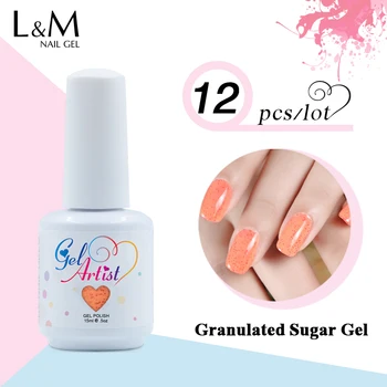 

12Pcs set /lot Gelartist Brand Granulated Sugar series Gel DIY Decoration Fashion Color 30 Days Long Lasting beautiful