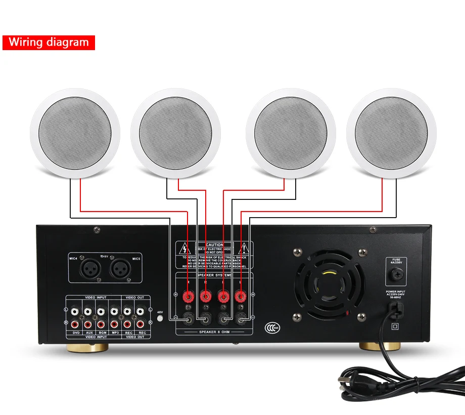 Oupushi AV760 Профессиональный усилитель мощности для караоке с KS818 коаксиальный динамик для домашнего кинотеатра