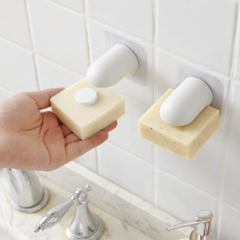 

Magnetic Soap Holder Bathroom Wall-mounted Soap Container Free Punch Drain Soap Box Bathroom Soap holder Accessories