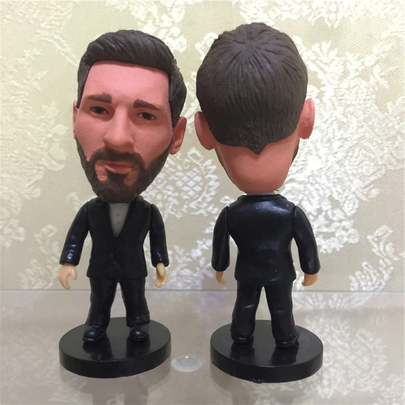 

Soccerwe Football Star Doll Lionel Messi Figure with Bow Tie Black Suit Best Soccer Player