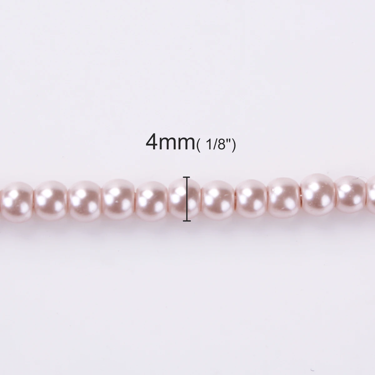 Круглые стеклянные бусины из Кореи, розовый искусственный жемчуг, диаметр около 4 мм(1/"), отверстие: Приблизительно 1 мм, Длина 81 см(31 7/8"), 1 нить - Цвет: 3