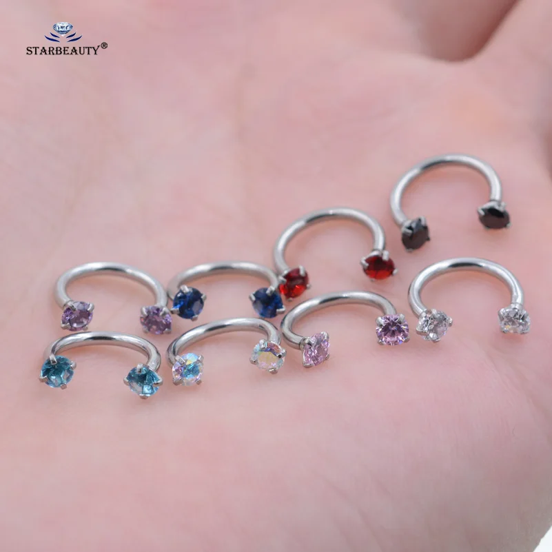 Starbeauty 16 г 8 мм C Форма Bijoux кольцо для носа Перегородка Спираль пирсинг пупка