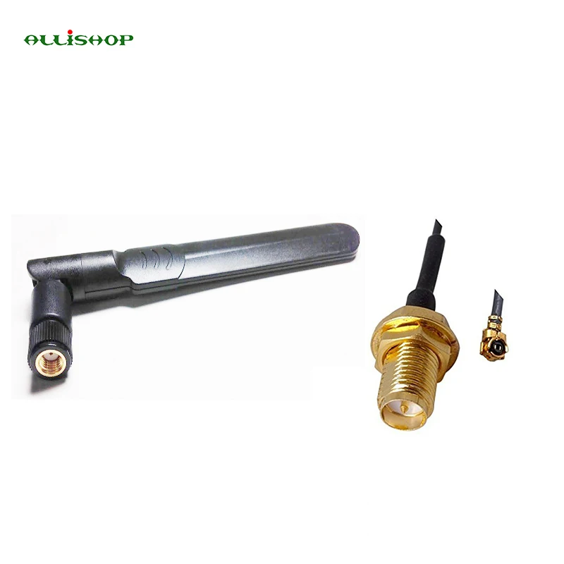 

ALLISHOP 2.4GHz 5GHz 5.8GHz 5Dbi Dual Band AP Wireless Wifi Antenna RP-SMA db Antenna+15cm RP SMA Female to U.FL/ IPX 1.13 Cable