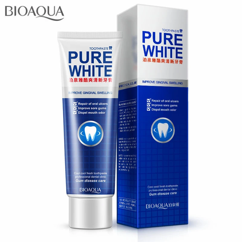 

BIOAQ Mint Scent Toothpaste Breath Fresh teeth Oral Hygiene Tooth Whitening Alum Anti-caries Dental Cleanser For Adult 120g