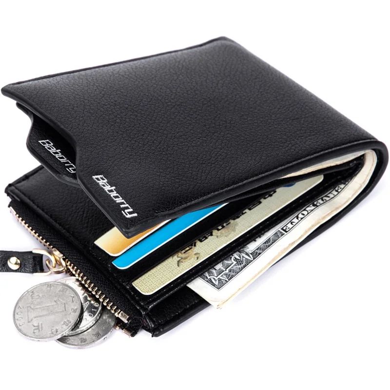 Men's Wallet RFID Theft Protect Mens Coin Bag Zipper Wallets New Design