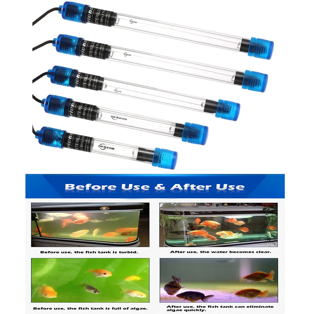 УФ светильник стерилизатор для аквариума 5/7/9/13 Вт|lamp for aquarium|submersible uvuv light sterilizer |