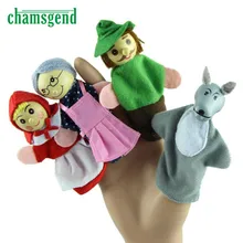 Top Quality 4PCS Little Red Riding Hood Finger Puppets Christmas Gifts Baby Educational Toy Aug3