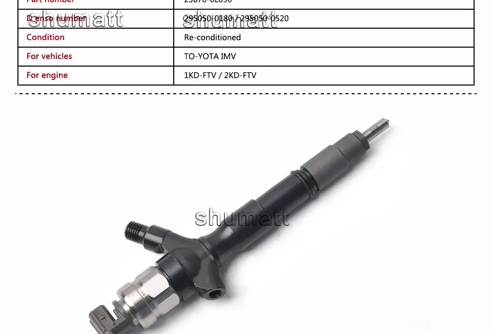 4 шт. хорошее качество 23670-0L090 Восстановленный Common Rail запасные части топливный инжектор для 295050-0180 295050-0520