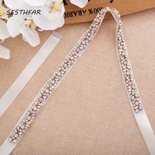 Стразы пояс невесты Жемчуг ремень ручная вышивка стразами кристалл платье пояс для Свадебные аксессуары J134RG