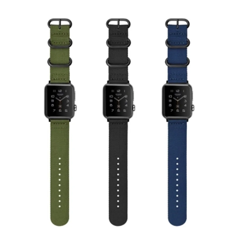 

Nylon band for Apple watch 3 42mm 38mm Fabric-like iwatch strap 3 / 2/1 ArmyGreen Orange wrist nylon strap