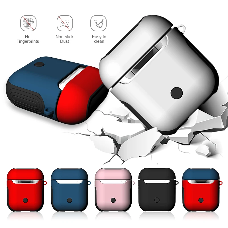 2 в 1 ТПУ + PC чехол для наушников Apple AirPods беспроводная Крышка зарядки защитные