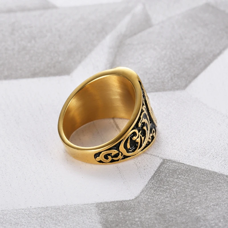 hot selling gold plated masonic signet rings for men and women  (5)