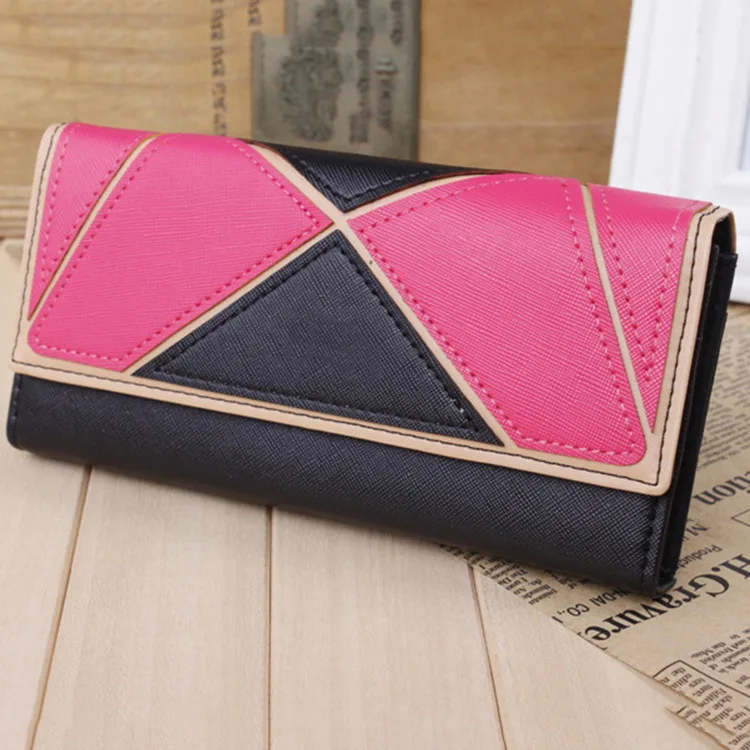 

new women's wallet cowhide genuine leather wallet for women famous brand wallet plaid shape hot cute women purse free shipping