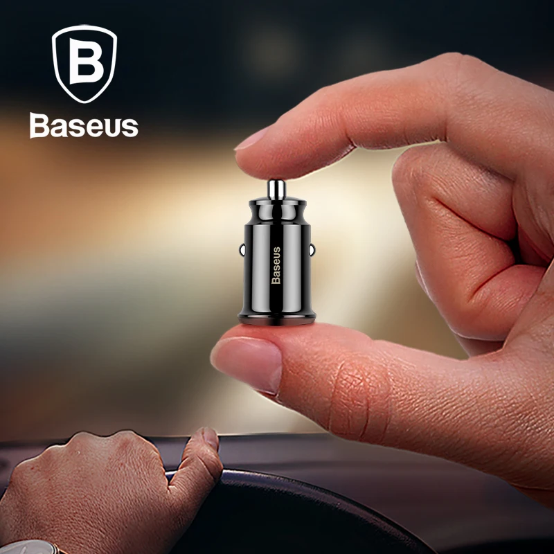 BASEUS Mini Car Charger Dual USB 3.1A Fast Dual Ports Car Chargers