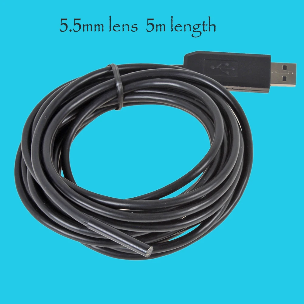 5.5mm lens usb endoscope camera 5m length Snake Industrial Endoscope