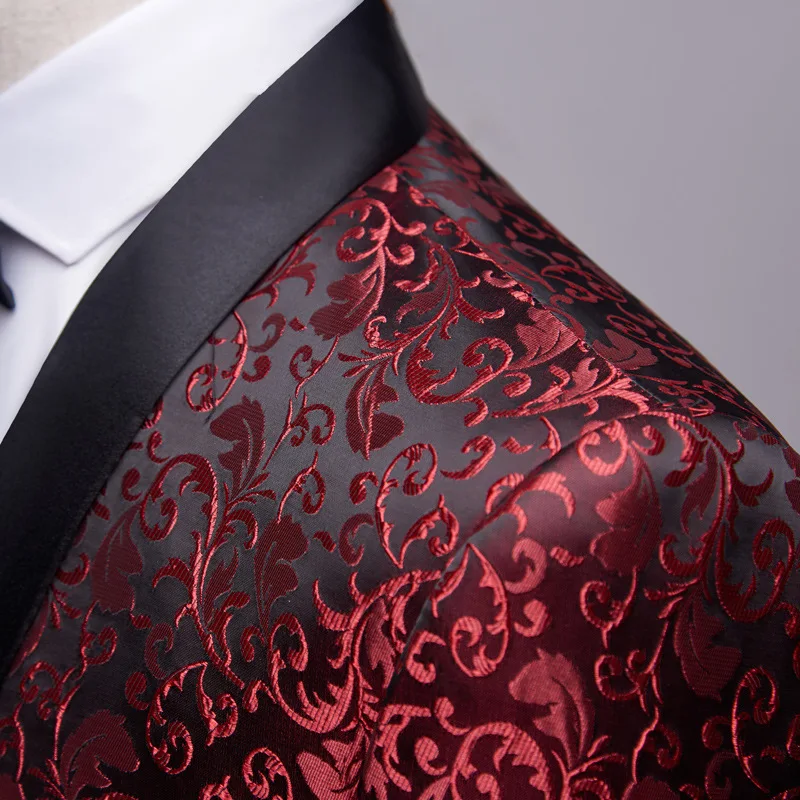 Shenrun мужские смокинги цветочный узор Повседневный Блейзер костюм пиджак и брюки черного цвета свадебные костюмы для мужчин на выпускной Мужские Сценические костюмы