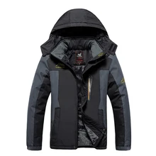 Осень-зима Для мужчин Водонепроницаемый ветрозащитный Термальность Мужская спортивная куртка дышащая теплая флисовая куртка-ветровка для прогулок плюс Size9XL