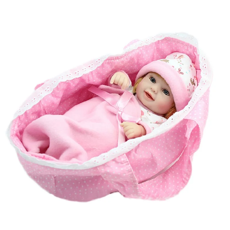 

Nicery 11inch 28cm Reborn Baby Doll Soft Silicone Lifelike Toy Gift for Children Christmas Presents Blue Pink Sleep Baby Lovely