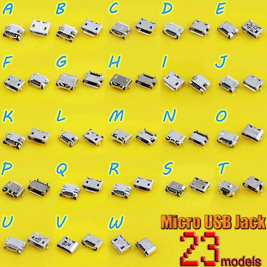 JCD 10 шт. Micro usb Тип B 5Pin женские рога обратный разъем SMT PCB припой разъем