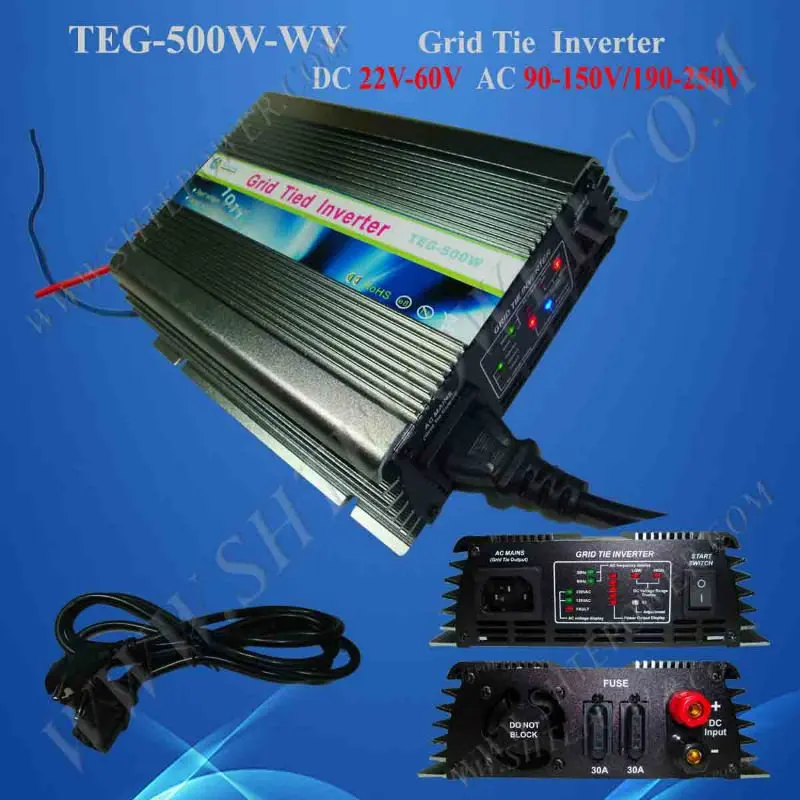 

Grid Tie Power Inverter DC22V-60V to AC190V-250V 500Watts for Solar Cell System