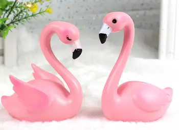 

Creative flamingo decoration resin crafts cake students birthday Home crown lovers flamingo animal Love doll crafts wholesale
