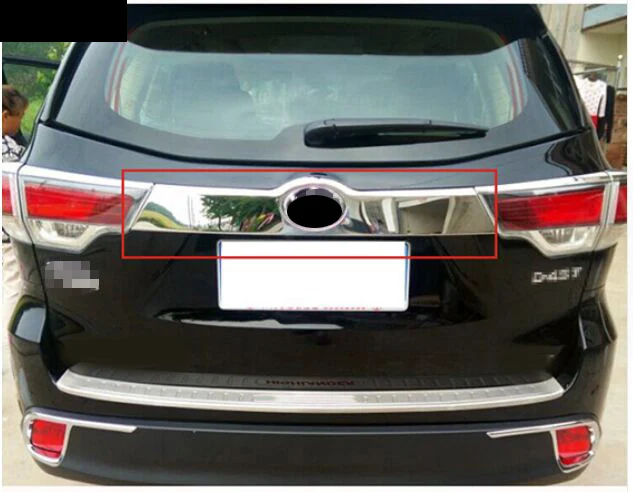 

ACCESSORIES FIT FOR 2014 2015 toyota HIGHLANDER KLUGER CHROME REAR TRUNK DOOR TRUNK TAILGATE COVER MOLDING TRIM