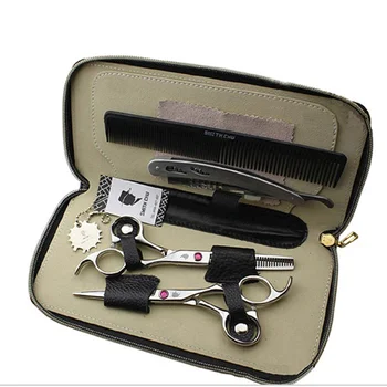 Smith chu 6.0 ' Professional Hairdressing Scissors Hair Cutting Thinning Scissors Set Barber Shears High Quality Salon 2018 new profissional hairdressing scissors hair cutting scissors set barber shears high quality salon 6 0inch color black
