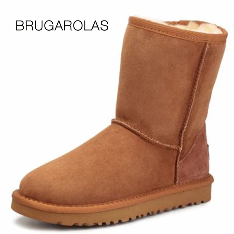 

High Quality 100% Natural Fur Wool Snow Boots For Women Snow Boots Hot Selling Winter Shoes Real Sheepskin Leather
