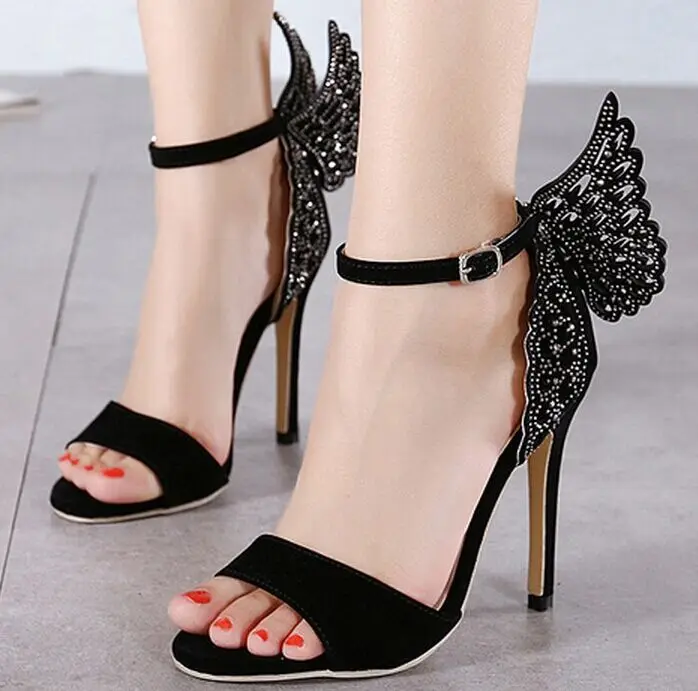 Size 4 9 Black Butterfly High Heels Women Pumps 2016 Top Model Sexy Summer Women Shoes