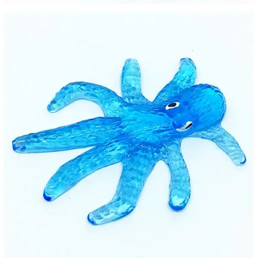 100pcs April Du TPR Soft Material Decompression Starfish Octopus Shark Toy Sticky Marine Animal Toys For Children'day Promotiona