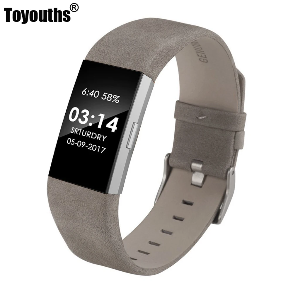 

Replacement Fitbit Charge 2 Bands Leather Straps Band Smart Fitness Watch Band With Stainless Buckle for Charge 2