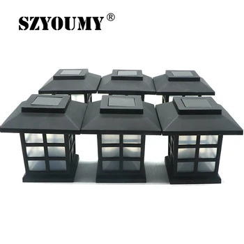 

SZYOUMY 6pcs/BOX Vintage Solar Landscape lighting Waterproof Palace lantern Lawn Nightlights Outdoor Lwan Garden Path Decoration