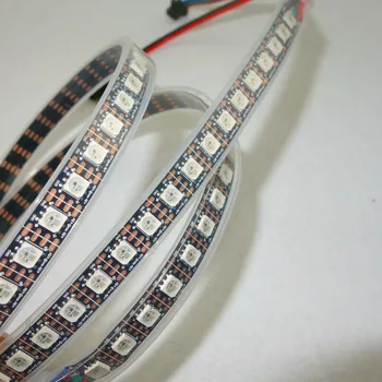 

Addressable 2m 100LEDs/m DC5V WS2813 RGB full color led pixel strip,waterproof in silicoin tube;IP66;with 100pixels/M;BLACK PCB