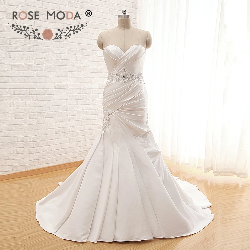 Rose Moda Mermaid Wedding Dress 2019 Bridal Satin Wedding Dresses With