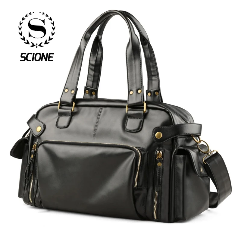 Scione Высокое качество PU мужские портфели сумки мода путешествия повседневное водостойкий вещевой Сумка классический для ноутбука