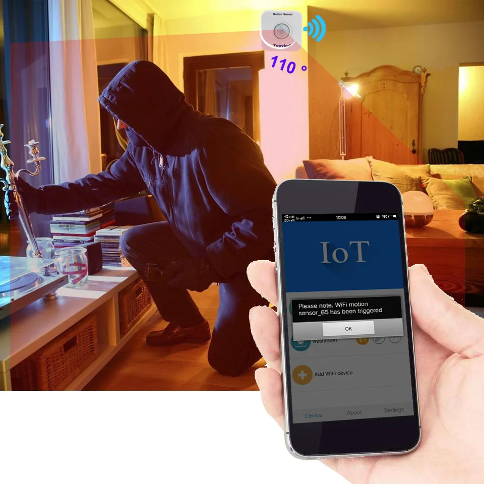Topvico 3 шт. wi-fi датчик движения приложение Управление PIR Сенсор WI-FI Движение детектор движения сигнализации Беспроводной дома безопасности Системы