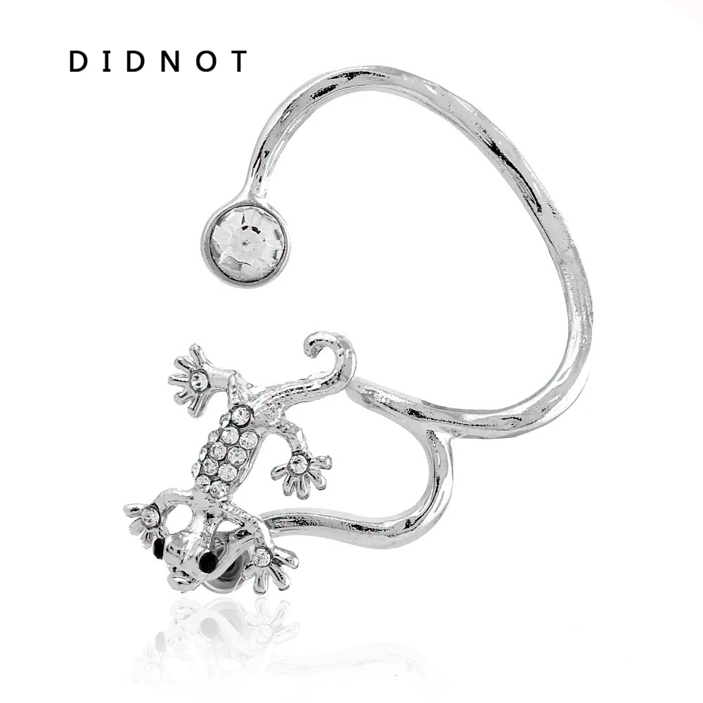 

DIDNOT Fashion Animal Lizard Clip Earrings Left Crystal Earring Clip Personality Ear Cuff Earring Jewelry FY148