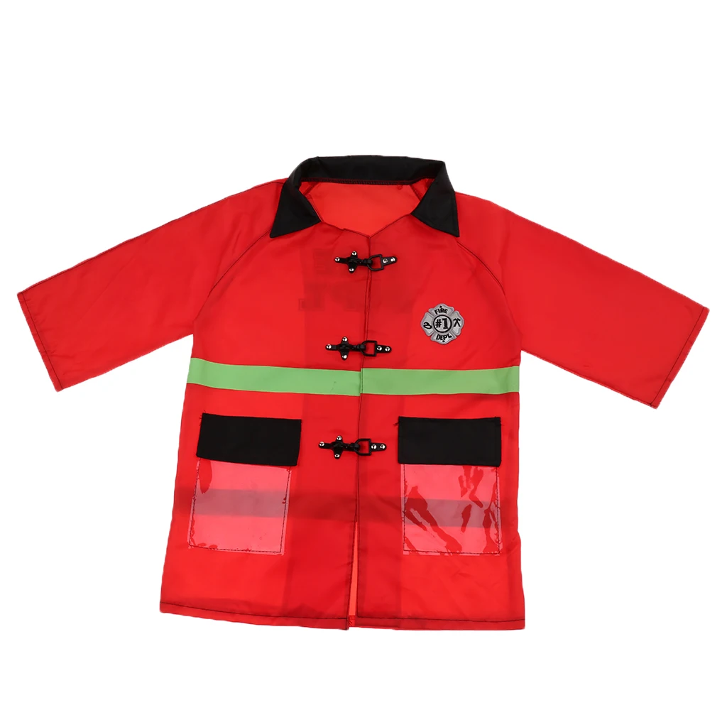 Children Fire Chief Role Play Costume Halloween Cosplay Megaphone Tools 10 Pieces Set Kids Dress Up Toy