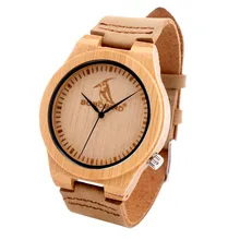 BOBO BIRD L07 Mens Bamboo Wooden Quartz Watches Casual Sport Dress Watches with Real Leather Strap in Gift Box Customizable logo