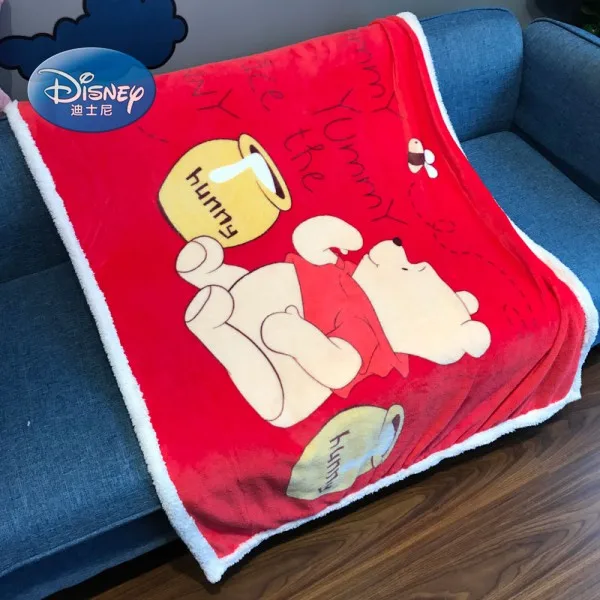 Disney с Винни-пухом для Микки и Минни Маус Мышь одеяла, покрывала шерпа одеяло на кровать/шпаргалки/диван 100*140 см Размеры для маленьких девочек и мальчиков, одежда для сна, подарок - Цвет: red winnie
